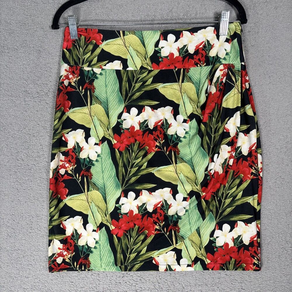 Boston Proper Faux Wrap Mini Skirt Women Size S Hawaiian Florals Resort Tropical
